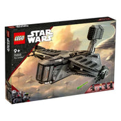 A LEGO Star Wars The Justifier szett doboza, sötét színvilágú űrhajóval a felhőváros hátterében, a sarokban kis méretű karaktergrafikákkal és a készlet 1022 darabos jelölésével.