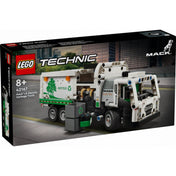 LEGO Technic Mack LR Electric kukásautó 42167 doboza, városi háttérrel, a jármű rakodási jelenetével, valamint a 8+ korosztály és 503 darabos készletjelzés kiemelve.