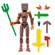 R13 robotfigura kiegészítőkkel, köztük cserélhető kezekkel, kardokkal és egy vasvillával.