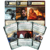 Trónok harca társasjáték karakter- és eseménykártyák – A társasjáték karakterkártyái, többek között Robb Stark, Renly Baratheon és Cersei Lannister portréival. Az eseménykártyák különböző játékszabályokat és fordulatokat tartalmaznak, amelyek befolyásolják a játék menetét.