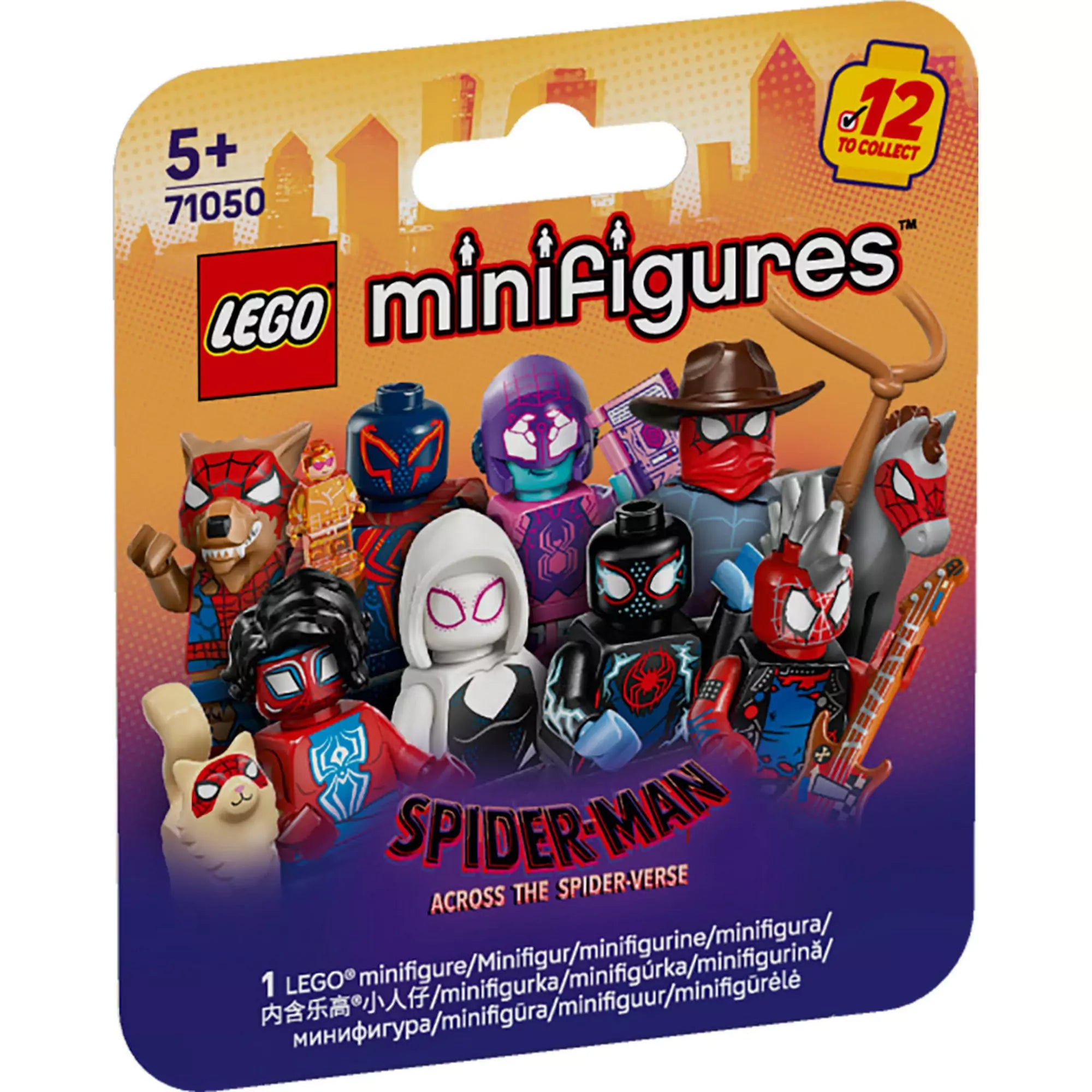LEGO Minifigurák Spider-Man: A Pókverzumon át (71050) titkos csomagolás, amely 12 gyűjthető figurát rejt véletlenszerűen.