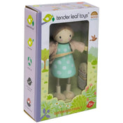 Mrs. Goodwood és a kisbabája csomagolásban, Tender Leaf Toys – A prémium minőségű fa játékfigura eredeti csomagolásban, tökéletes babaházakhoz.
