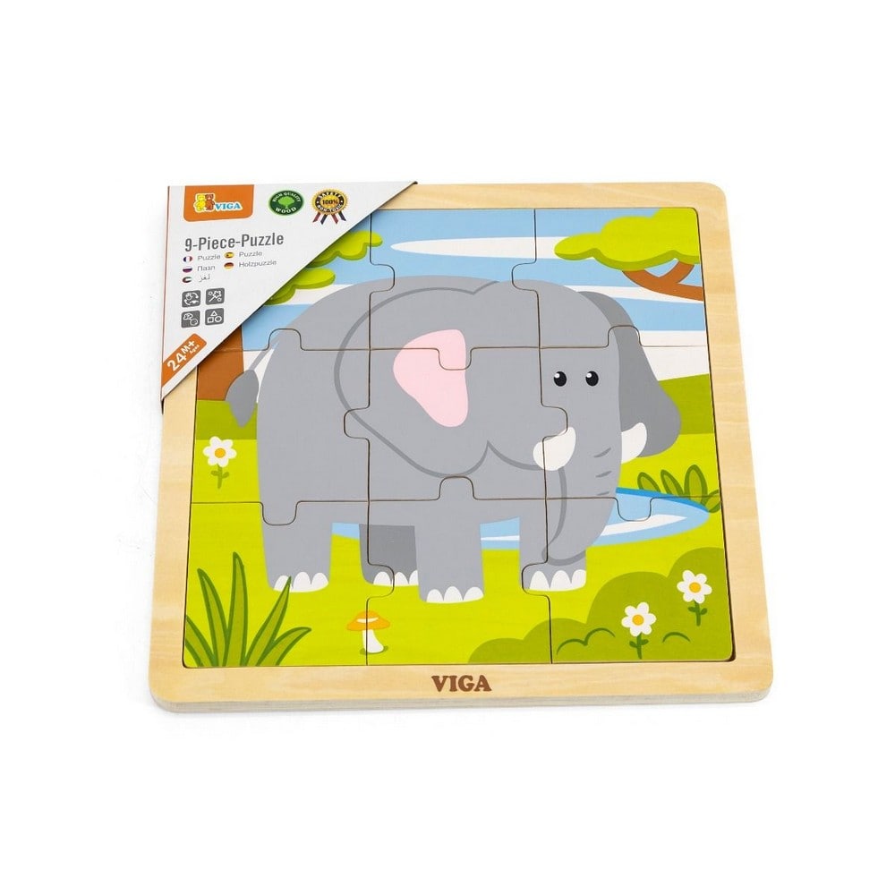 9 darabos fa puzzle, Elefánt, Viga