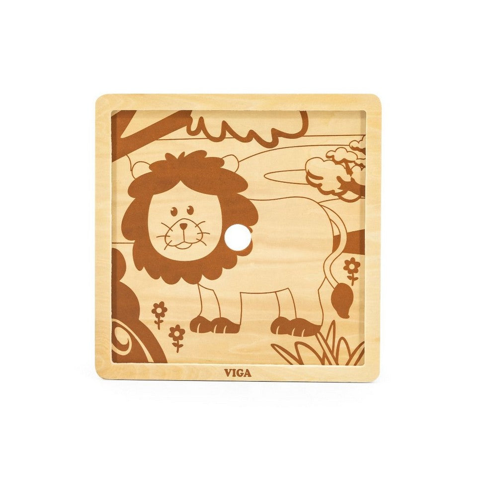 9 darabos fa puzzle, Oroszlán, Viga