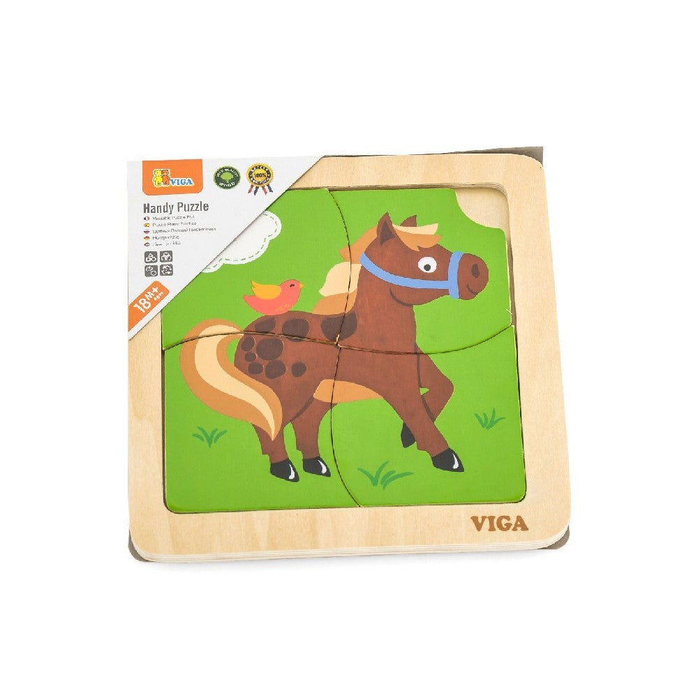 Fa 4 darabos kirakó puzzle Ló, Viga