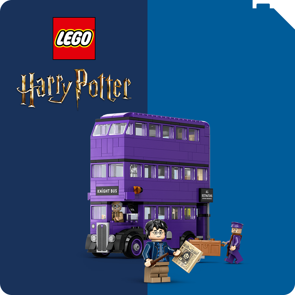 LEGO® Harry Potter: a legendás Lila Lovagbusz szett Harry figurával és varázslatos kiegészítőkkel, hogy átélhesd a varázsvilág izgalmas kalandjait.
