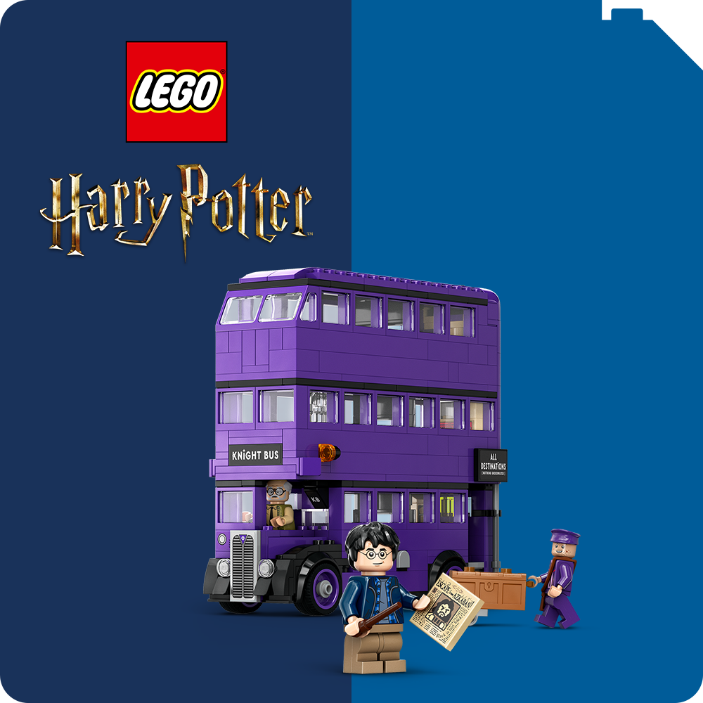 LEGO® Harry Potter: a legendás Lila Lovagbusz szett Harry figurával és varázslatos kiegészítőkkel, hogy átélhesd a varázsvilág izgalmas kalandjait.