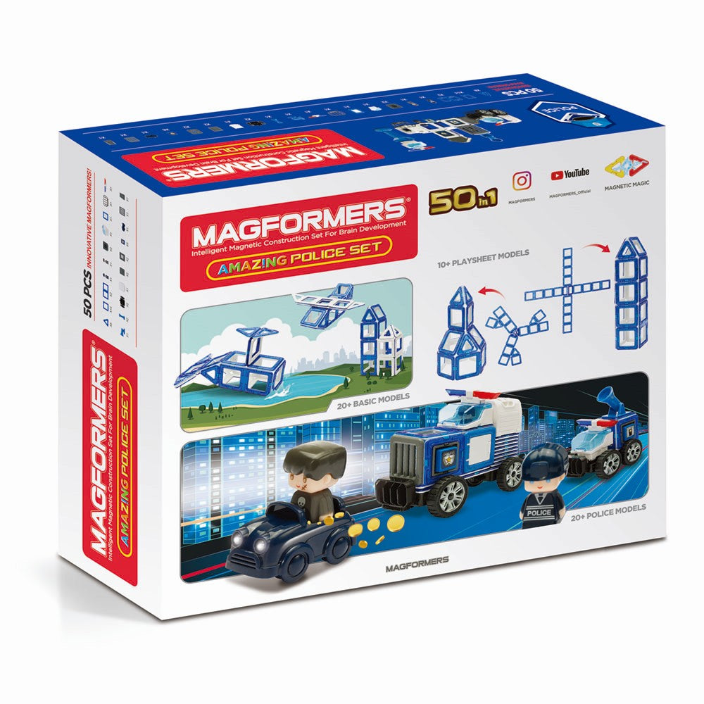 Magformers Amazing Police Set - Rendőrőrs, 50 darabos készlet