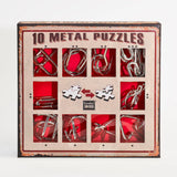 10 Metal Puzzle Set - piros Ördöglakat