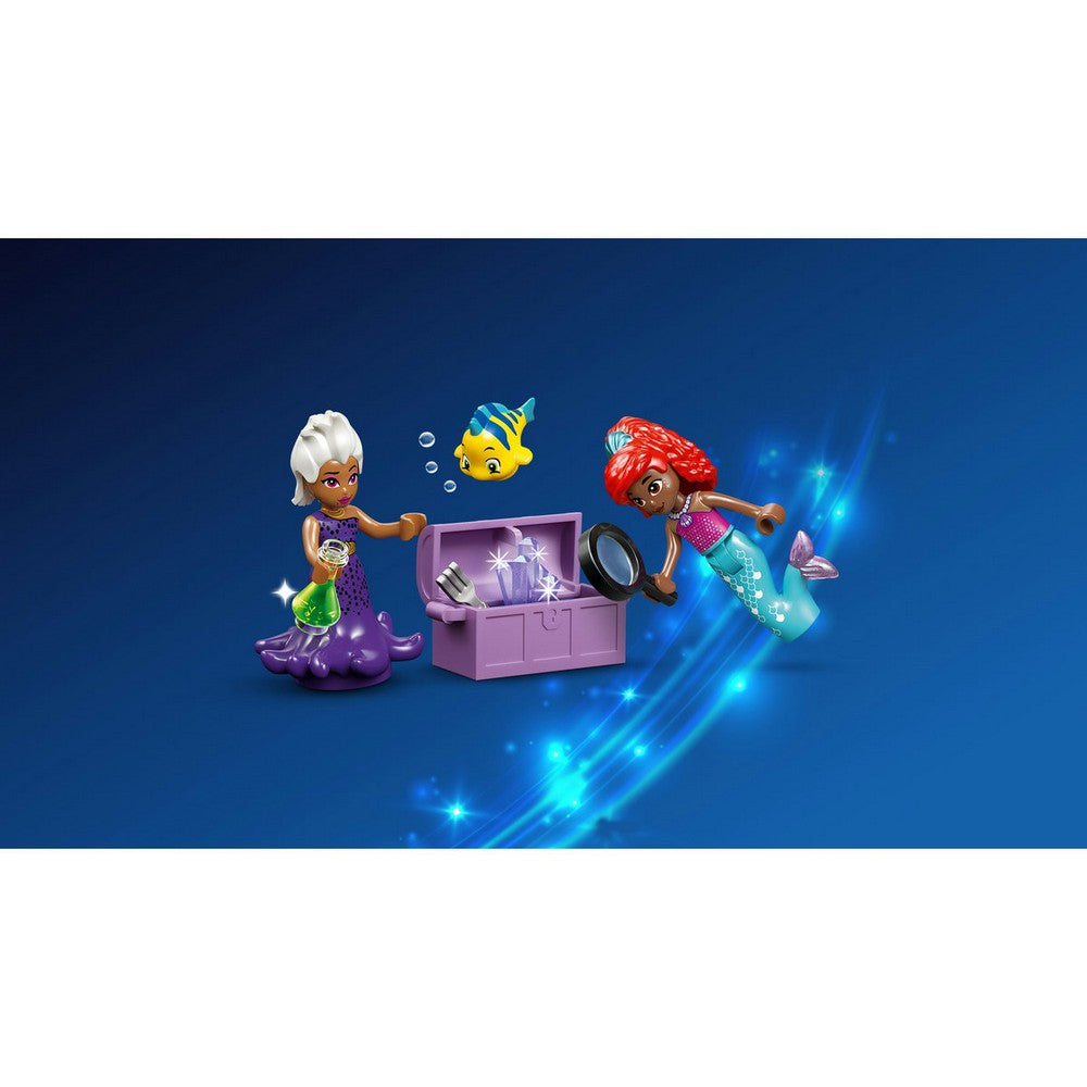 LEGO Disney Ariel barlangja - Ariel es Ursula a kincseslada mellett, ilusztracio