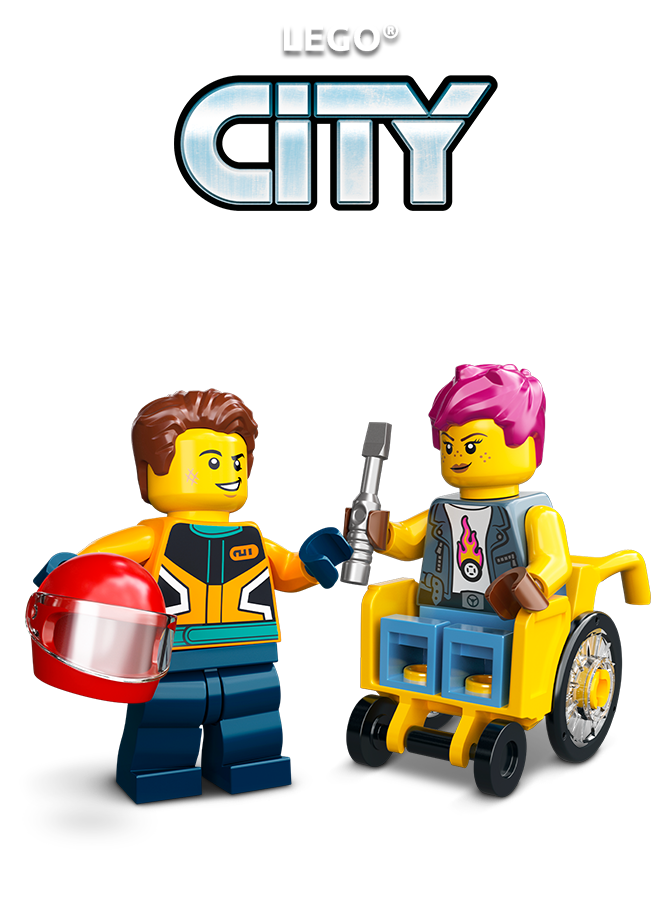 LEGO City fiu figura es tolokocsiban ulo lany figura