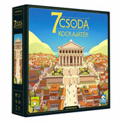 7 Csoda: Kockajáték – a doboz előlapja az ókori város látképével és a monumentális templom épületével.
