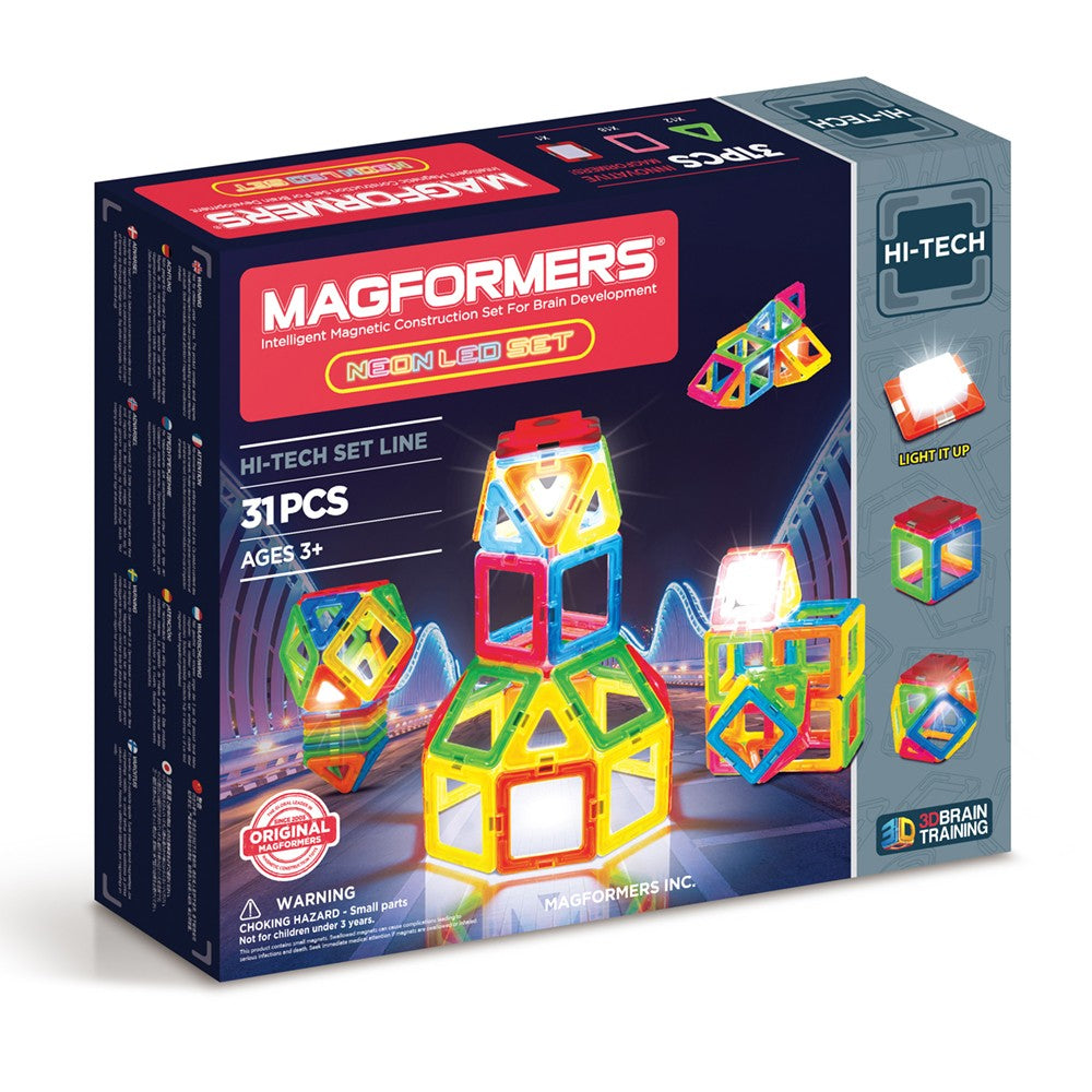 Magformers Neon Led szett - Neon lámpák, 31 darabos készlet