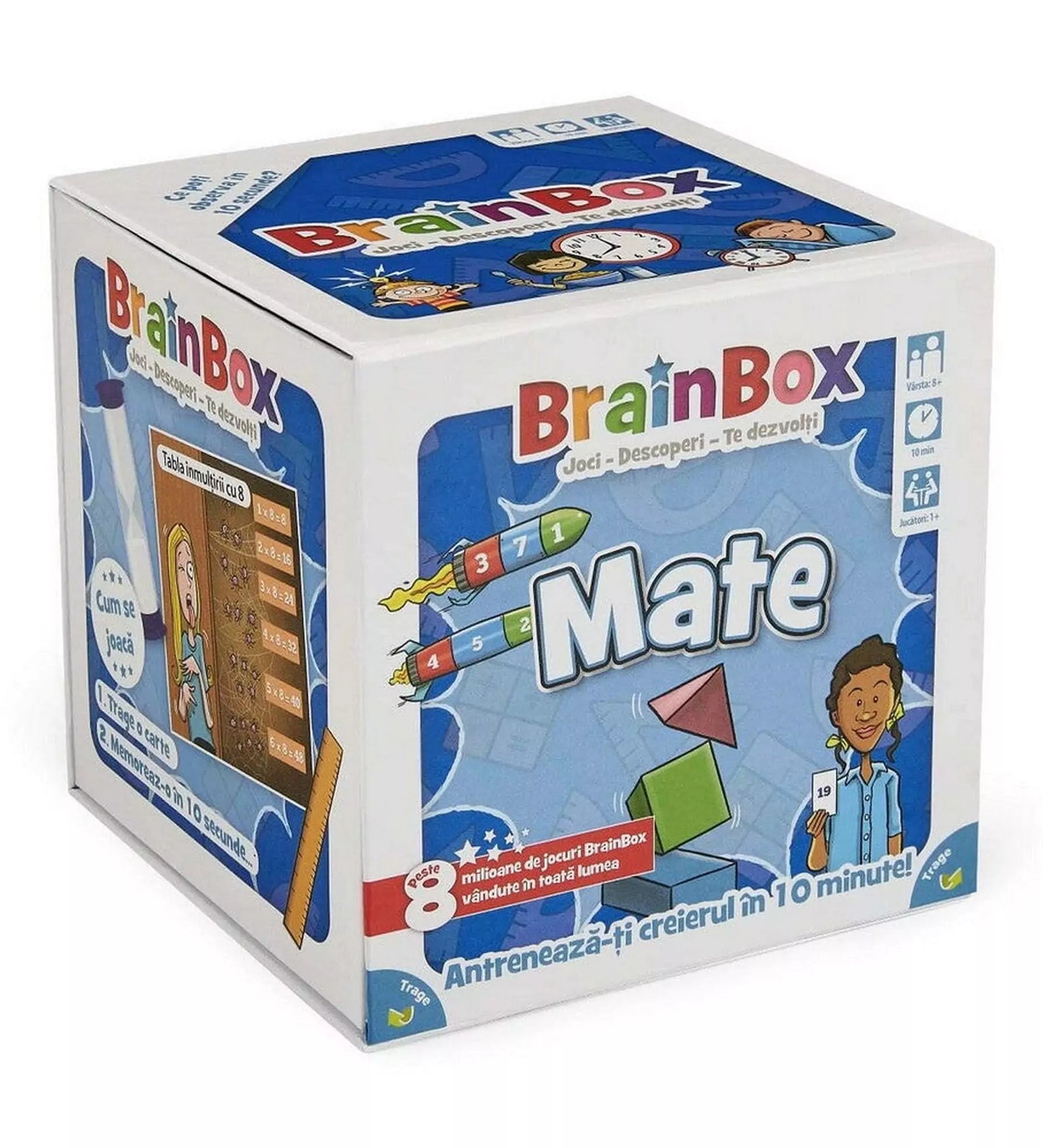 A BrainBox Mate oktatójáték doboza, amely segít a gyerekeknek matematikai készségeik fejlesztésében szórakoztató módon.