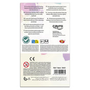 Cayro LOVE szív puzzle csomagolásának hátoldala, termékinformációkkal, biztonsági jelölésekkel és vonalkóddal.