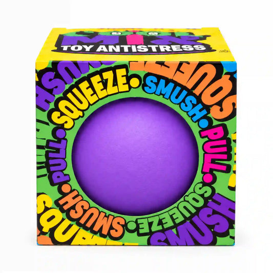 Cool Mix stresszlabda (lila) – lila stresszlevezető labda színes Cool Mix Toy Antistress dobozban.