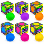Cool Mix stresszlabda – hat színváltozat a hozzájuk tartozó színes Cool Mix Toy Antistress csomagolással.