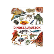 Ez a kép a Dinoszauruszok című ismeretterjesztő könyv borítóját mutatja, amely színes illusztrációkkal tárja elénk a dinoszauruszok lenyűgöző világát. Láthatjuk rajta a híres Triceratopsot, Stegosaurust, sőt még a tengeri Mosasaurust is. Megfigyelhetjük a régészeti leleteket – borostyánba zárt skorpiót, kövületeket és csontvázakat –, valamint néhány olyan állatot is, amelyek a dinoszauruszok leszármazottjai lehetnek.