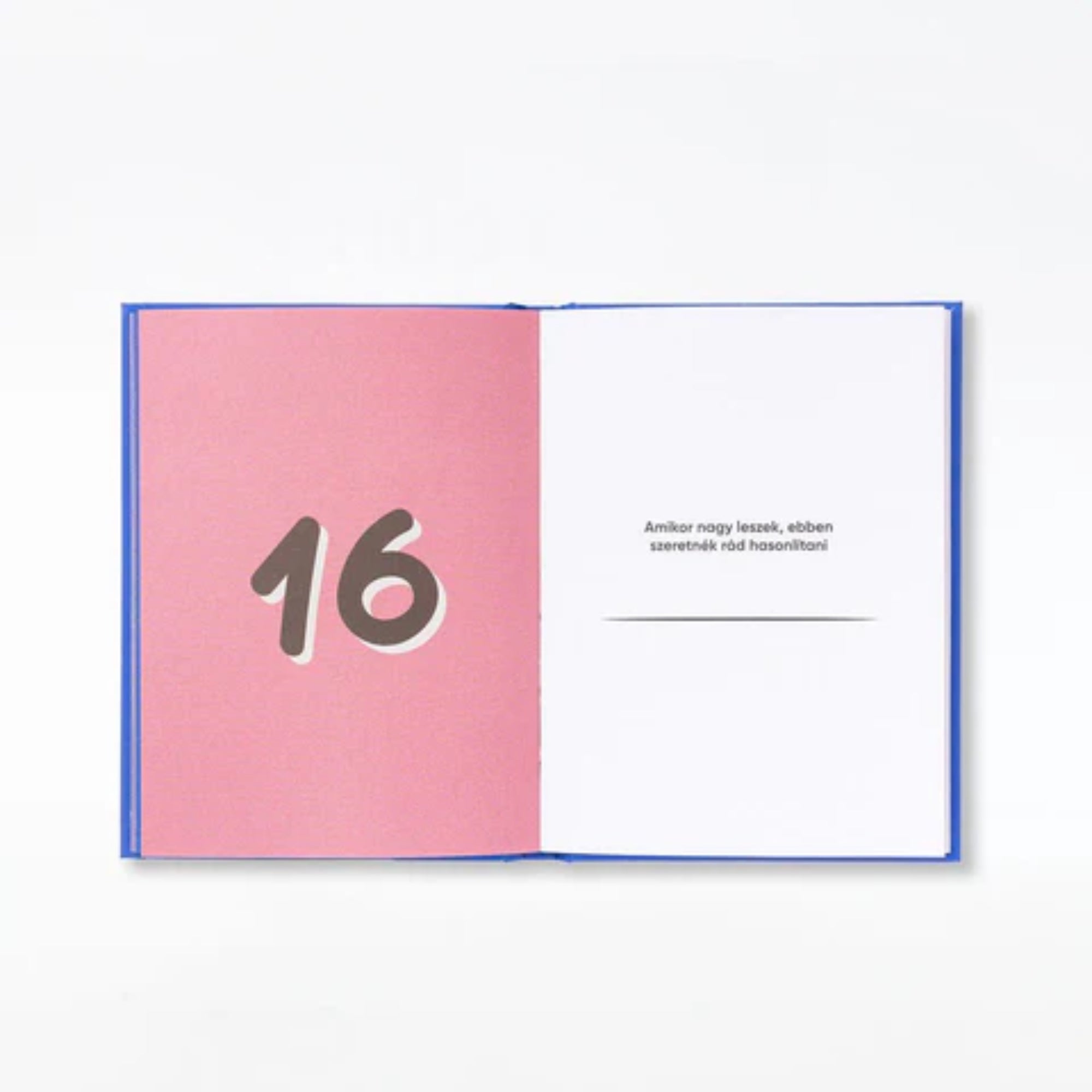 Dolgok, amiket szeretek benned, Apa kitölthető ajándékkönyv belső oldalpárja, számozott oldallal és kitöltendő résszel