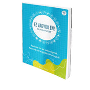 Ez vagyok én! munkafüzet: Kék borítójú önismereti munkafüzet ikonokkal körülvéve, amely segít felfedezni az erősségeidet és jobban megismerni önmagad.