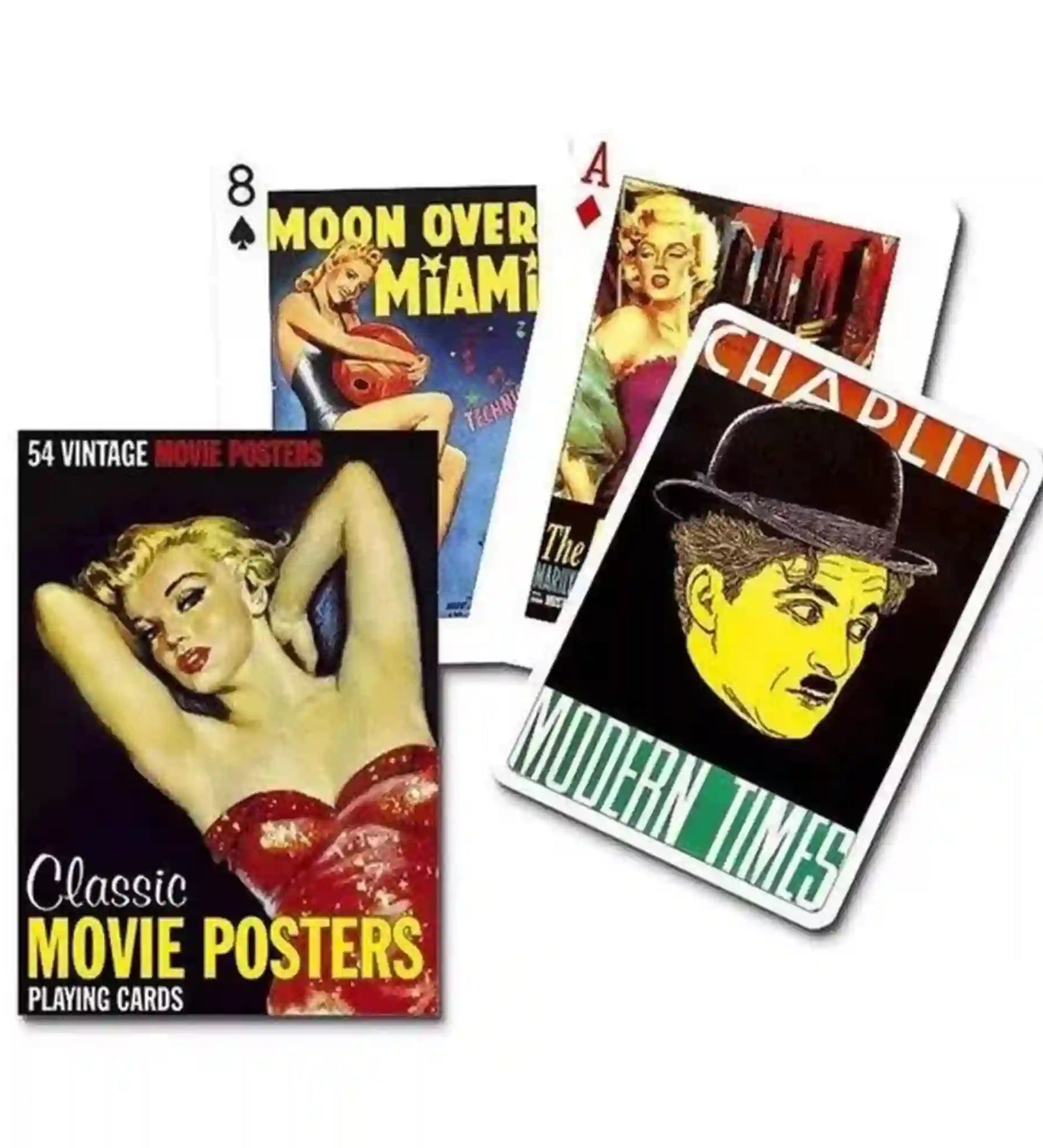 Francia kártya 1x55-ös Klasszikus mozi poszterek készlet vintage filmplakát grafikákkal, ikonikus filmsztárokat és retro mozi motívumokat ábrázoló lapokkal