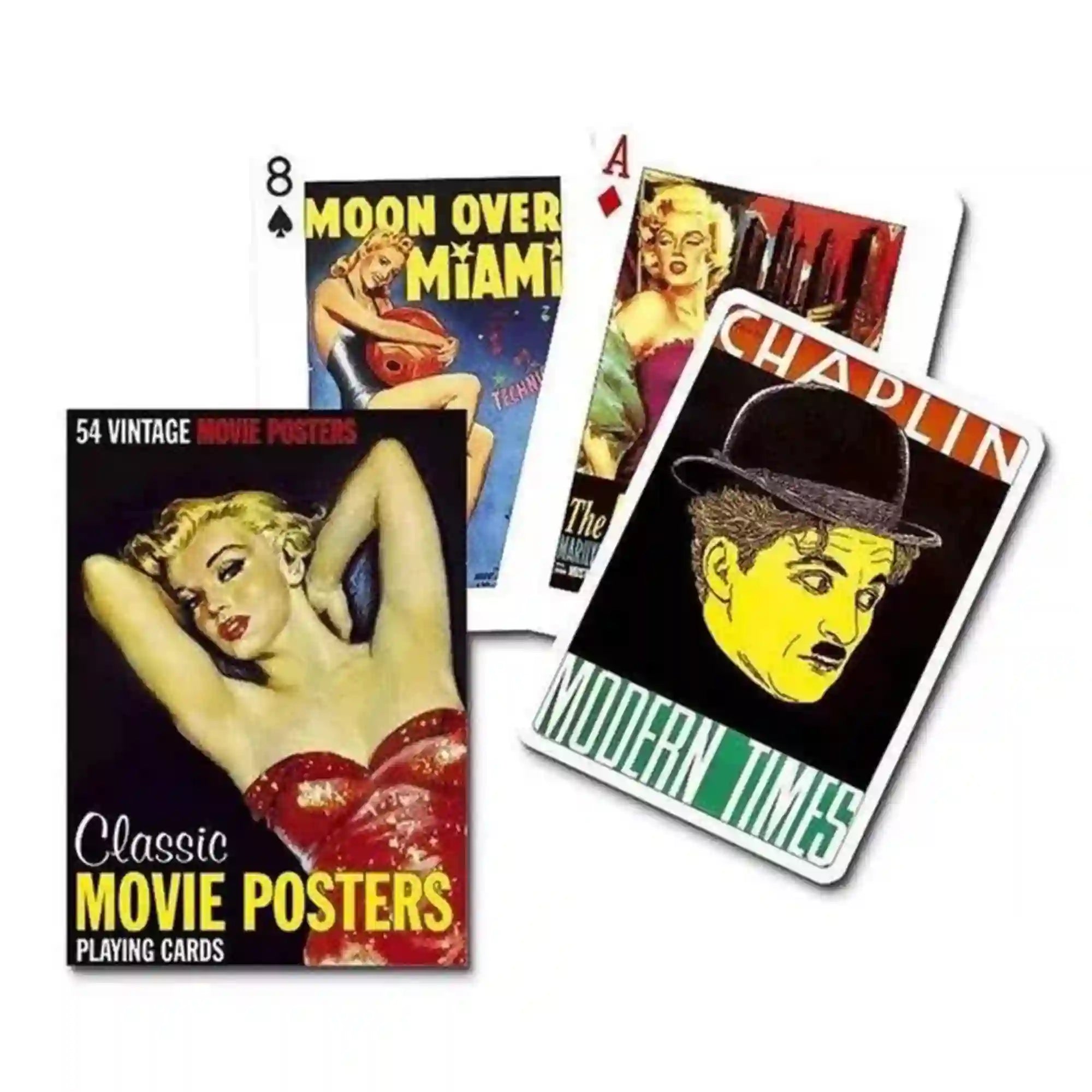 Francia kártya 1x55-ös Klasszikus mozi poszterek készlet vintage filmplakát grafikákkal, ikonikus filmsztárokat és retro mozi motívumokat ábrázoló lapokkal
