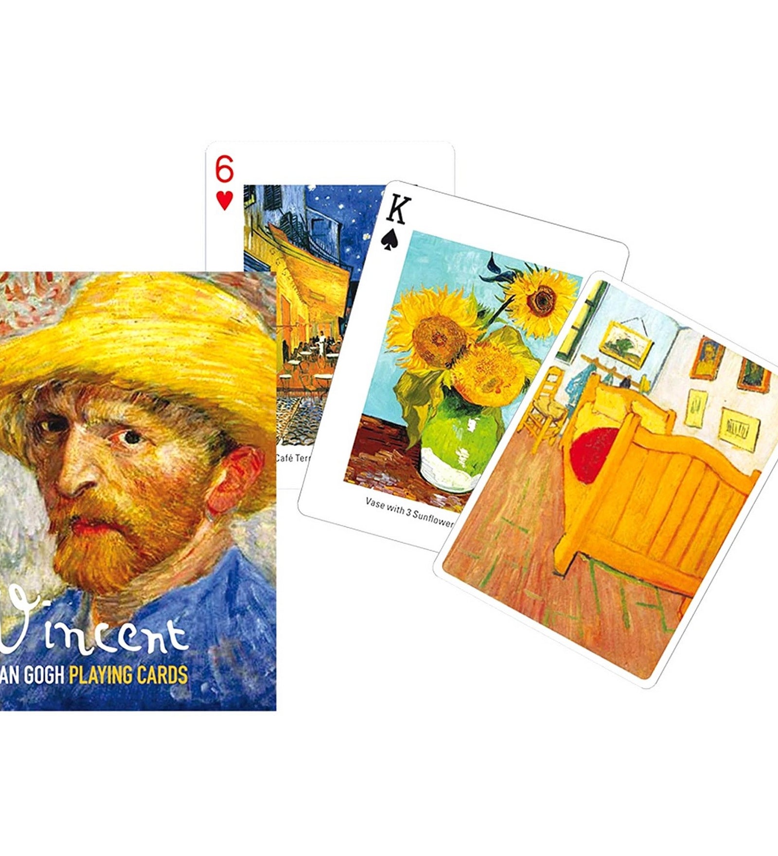 Francia kártya 1x55-ös „Van Gogh” készlet dobozzal, híres festményekből készült élénk színű művészeti grafikákkal.