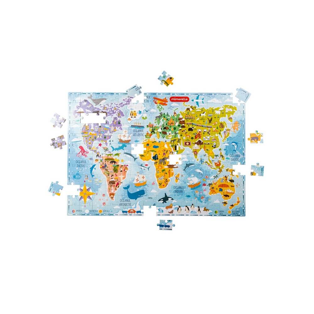 Joc educativ - Puzzle Harta lumii - 168 darabos