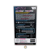 HITSTER – Speciális kiadás társasjáték hátoldala, részletes játékszabály-leírással, zenei idővonallal, QR-kódos Spotify funkcióval és ikonokkal.