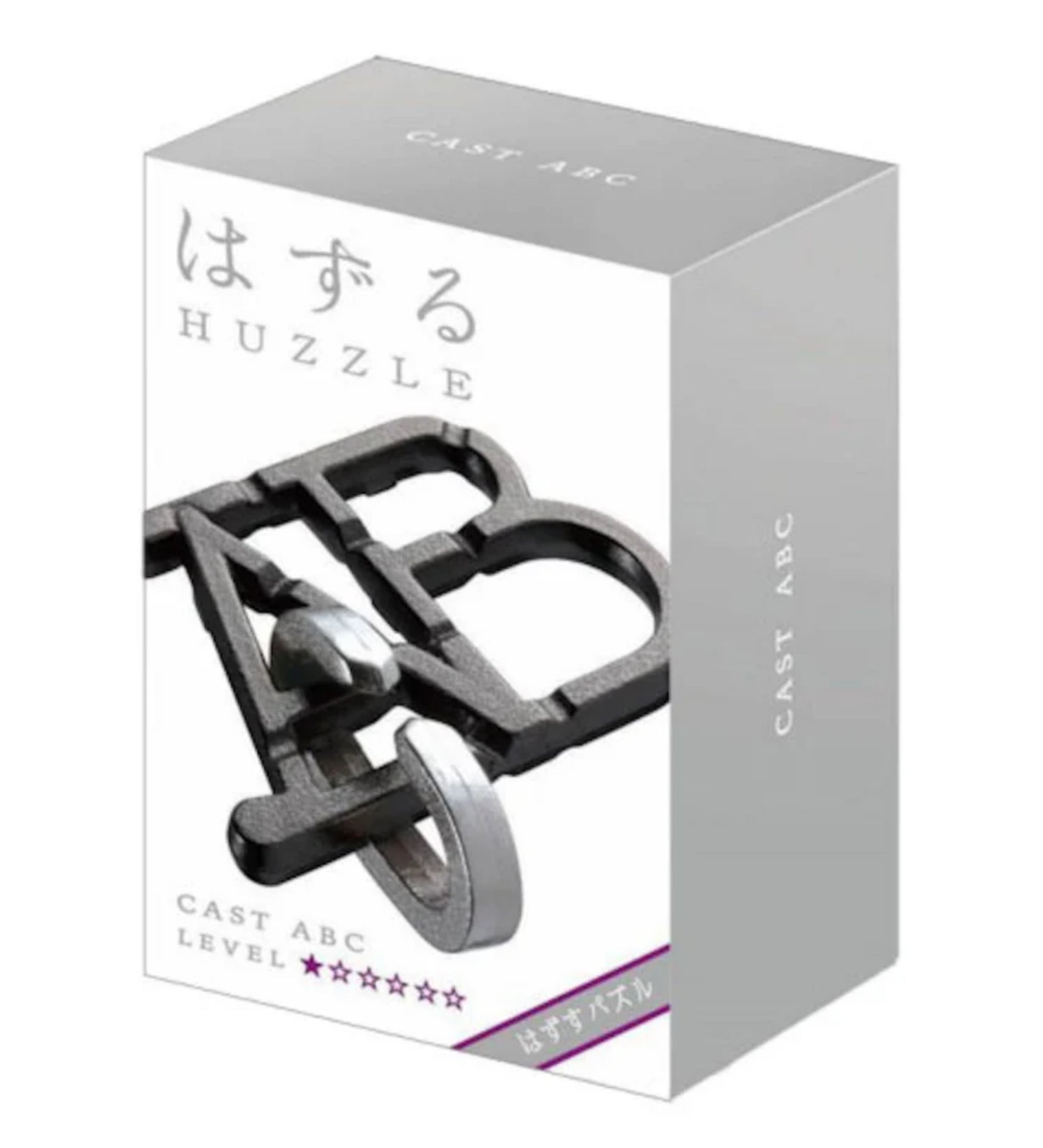 6), a japán „Huzzle” logó és az angol „Cast ABC” felirat is szerepel.
