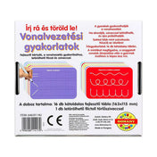 Írj rá és töröld le! Vonalvezetési gyakorlatok – a doboz hátoldala, a fejlesztő táblák és a vonalvezetési feladatok bemutatásával.