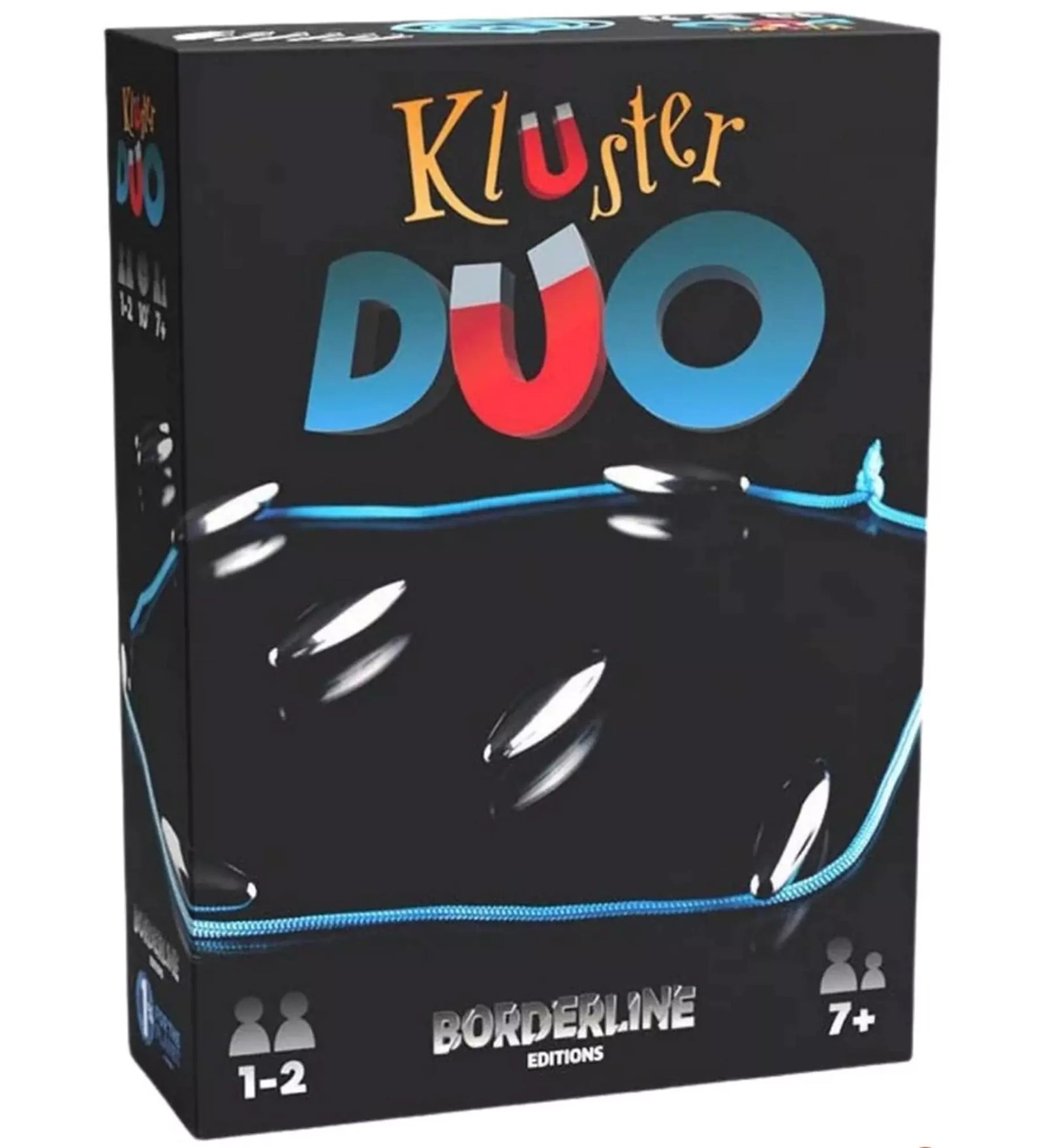  A Kluster Duo doboza, amely egyedi mágneses játékkal és szórakoztató kihívásokkal várja a játékosokat 7 éves kortól.