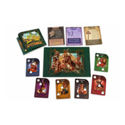 A Kronologic: Cuzco 1450 karakterkártyái és történetlapjai az inka uralkodó és segítői képeivel, gazdag színekben és részletes grafikával.