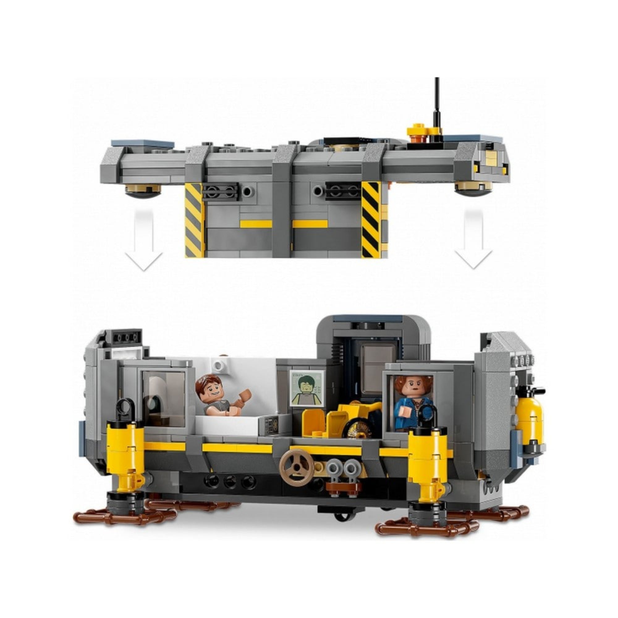 A LEGO Avatar Floating Mountains: Site 26 & RDA Samson (75573) szett konténere levehető tetővel, belső részletekkel és minifigurákkal.
