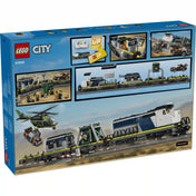 LEGO City 60508 Police Train Heist hátoldali dobozkép, játéklehetőségekkel és jelenetekkel a vonatrablás akcióból.