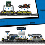 LEGO City 60508 Police Train Heist vonatkocsik és autó rakodási funkció bemutatása.
