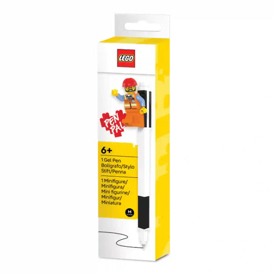 LEGO Pen Pal zseléstoll építőmunkás minifigurával díszítve, eredeti díszdobozban.