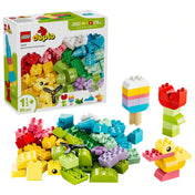 LEGO DUPLO Első színes kreatív dobozom (10479) készlet a dobozzal együtt, színes DUPLO elemekkel, virág-, fagylalt-, madár- és hajómodellekkel, amelyek fejlesztik a kreativitást és a finommotorikát.