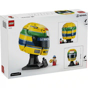 LEGO 43024 Ayrton Senna sisak – A készlet dobozának hátoldala a sisakmodell különböző nézeteivel.