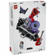 LEGO Editions: Olivia Rodrigo titkos tárolója 43030 készlet dobozának hátoldala a nyitható és mozgatható részekkel.
