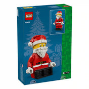 LEGO 40820 Nagy méretű Mikulás minifigura – A készlet dobozának hátoldala a mozgatható Mikulás figurával és méreteivel.