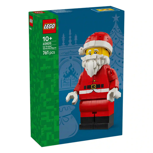 LEGO 40820 Nagy méretű Mikulás minifigura – A készlet dobozának eleje a megépíthető Mikulás figurával.