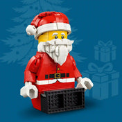 LEGO 40820 Nagy méretű Mikulás minifigura – Megépített LEGO Mikulás figura fehér szakállal, piros sapkával és mozgatható végtagokkal.