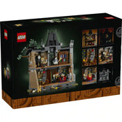 LEGO Icons 11383 Mayor Manor dobozának hátoldala, a kastély belső tereivel és részleteivel.