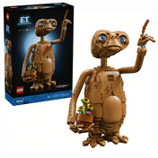 A LEGO Ideas E.T. – A földönkívüli 21370 készlet doboza a megépített E.T. modellel.