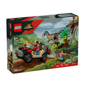 „LEGO Jurassic World – Raptor Off-Road Escape (76972) doboz előlapja: terepjáróval menekülő minifigurák, üldöző raptor és dzsungel háttér.”