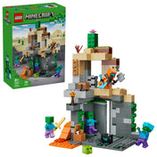 LEGO Minecraft Zombie Dungeon (21587) – a teljes megépített készlet, több szintes dungeon, zombik és kalandjelenet.