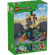 LEGO Minecraft Zombie Dungeon (21587) – a készlet dobozának hátoldala, akciófunkciók és játéklehetőségek bemutatása.