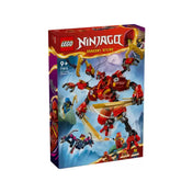 LEGO NINJAGO Kai hegymászó páncélja (71812) készlet színes doboza, amelyen a vörös és arany színű robot harc közben látható, hátterében Kai és Jay minifigurákkal, 9+ korosztályjelzéssel.