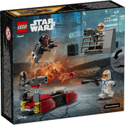 LEGO Star Wars Siege of Mandalore Battle Pack (75449) – A készlet hátoldala akciójelenettel, lövegekkel és speederrel.